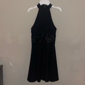 Black high neck dress